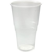 Plastic Pint Glass Clear (Pack of 50)