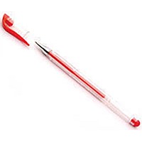 Red Gel Pens Transparent Barrel Medium Tip (Pack of 10)