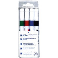 Assorted Whiteboard Markers, Chisel Tip, Pack of 4