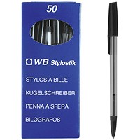 Ballpoint Pens, Black, Pack of 50