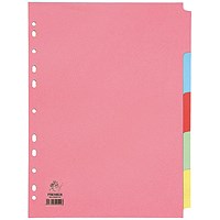Everyday Subject Dividers, 5-Part, Blank Multicolour Tabs, A4, Multicolour Everyday Subject Dividers, 5-Part, Blank Multicolour Tabs, A4, Multicolour