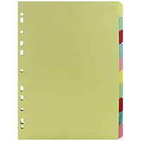 Everyday Subject Dividers, 10-Part, Blank Multicolour Tabs, A4, Multicolour