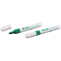 Green Whiteboard Marker, Bullet Tip, Pack of 10
