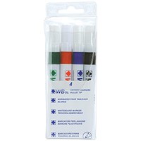 Assorted Whiteboard Markers, Bullet Tip, Pack of 4