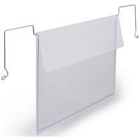 Durable Wire Hanging Document Pocket Ticket Holders with Flaps A5 Clear (Pack 50)