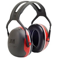 3M Peltor X3 Headband Ear Defenders, Black & Red