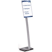 Durable Info Sign Aluminium Display Panel Info Floor Stand, A3, 1.25m, Silver Durable Info Sign Aluminium Display Panel Info Floor Stand, A3, 1.25m, Silver