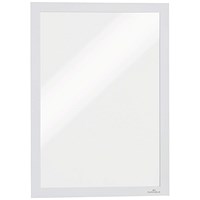 Durable Duraframe Self Adhesive Signage Frame, A4, White, Pack of 2