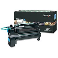 Lexmark C792X1CG Cyan Extra High Yield Laser Toner Cartridge