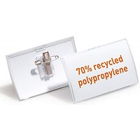 Durable Name Badge, Click Fold, With Combi Clip, 40x75mm, Pack of 25
