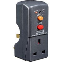 Masterplug Single Socket RCD Safety Adaptor, Black