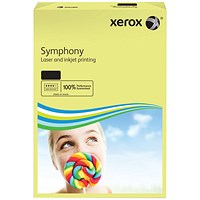Xerox A3 Symphony Coloured Paper, Pastel Yellow, 80gsm, Ream (500 Sheets)