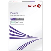 Xerox A3 Premier Paper, White, 100gsm, Ream (500 Sheets)