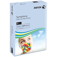 Xerox Symphony Tints Card - Pastel Blue, A4, 160gsm, Ream (250 Sheets)