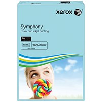 Xerox A4 Symphony Coloured Paper, Medium Blue, 80gsm, Ream (500 Sheets)