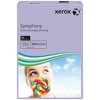 Xerox Symphony Tints Paper - Medium Lilac, A4, 80gsm, Ream (500 Sheets)
