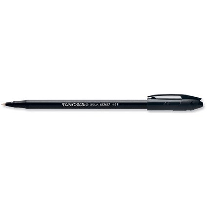 Paper Mate 2020 Stick Ball Pen Economy Fine 0.8mm Tip 0.5mm Line Black [Pack 50]