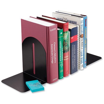 Bookends Modern Design Metal Black [Pack 2]