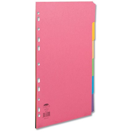 Concord Contrast Subject Dividers / Europunched / 6-Part / A4 / Assorted