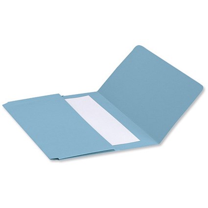 Concord Document Wallet Half Flap 285gsm Capacity 38mm Foolscap Blue [Pack 50]