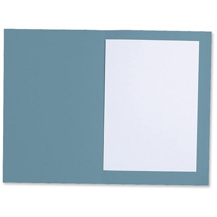 Concord Square Cut Folder Recycled Pre-punched 270gsm Foolscap Blue [Pack 100]