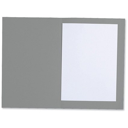 Concord Square Cut Folder Recycled Pre-punched 270gsm Foolscap Grey [Pack 100]