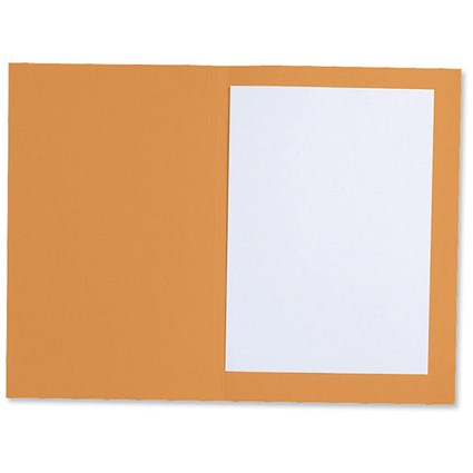 Concord Square Cut Folder Recycled Pre-punched 270gsm Foolscap Orange [Pack 100]