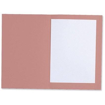 Concord Square Cut Folder Recycled Pre-punched 270gsm Foolscap Pink [Pack 100]
