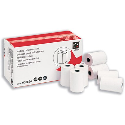 5 Star Adding Machine Roll Single Ply 55gsm W76xD85xCore12.7mm White [Pack 20]