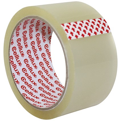 Sellotape Economy Cellux Tape, 48mmx50m, Clear, Pack of 6