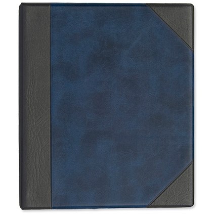 Goldline De Luxe Business Card Binder PVC A-Z Index 180 Pockets A4 Blue and Black