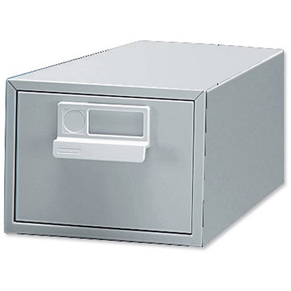 Card Index Cabinet 1 Drawer for 152x102mm Cards Grey
