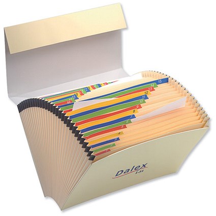 Eastlight Dalex Expanding Wallet File 31 Pockets 1-31 Foolscap Cream