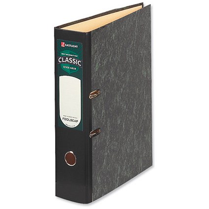 Rexel Classic Foolscap Lever Arch Files / Slotted Covers / 80mm Spine / Cloudy Grey / Pack of 10