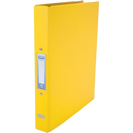 Elba Ring Binder / 2 O-Ring / 40mm Spine / 25mm Capacity / A4 / Yellow / Pack of 10
