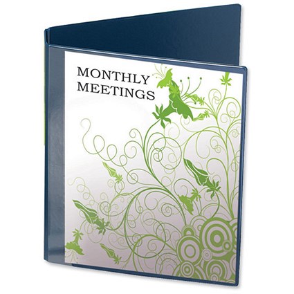 Elba Vision Presentation Ring Binder PVC 2 O-Ring 25mm Size A4 Blue [Pack 10]