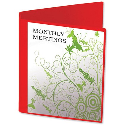 Elba Vision Presentation Ring Binder PVC 2 O-Ring 25mm Size A4 Red [Pack 10]
