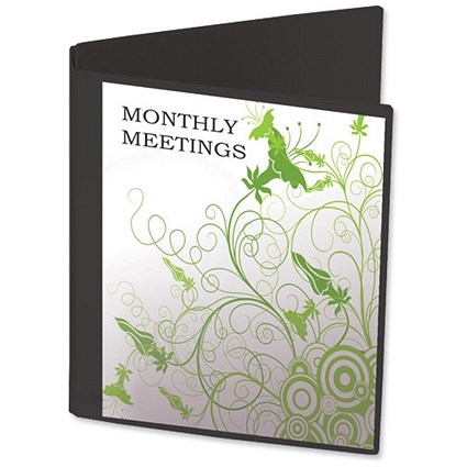 Elba Vision Presentation Ring Binder PVC 2 O-Ring 25mm Size A4 Black [Pack 10]