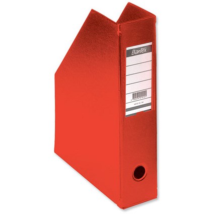 Bantex Concept Magazine Rack File Plastic 70mm A4 Red [Pack 5]