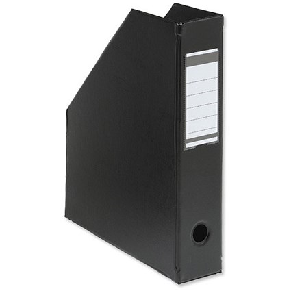 Magazine Rack File Plastic 70mm A4 Black [Pack 5]