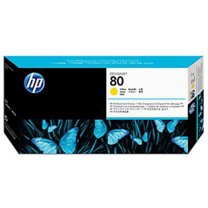 HP 80 Yellow Printhead and Printhead Cleaner