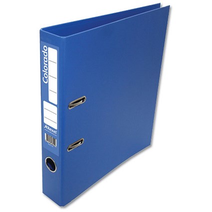 Rexel Colorado A4 Mini Lever Arch Files / Plastic / 50mm Spine / Blue / Pack of 10