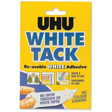 UHU White Tack Mastic Adhesive Non-staining Handy Pack [Pack 12]