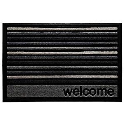 Scrape 'N' Sorb Premium Welcome Durable Nylon Pile Doormat, 600x400mm, Multicoloured