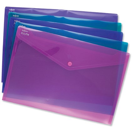 Snopake Polyfile Electra Wallet File Polypropylene A3 Assorted [Pack 5]