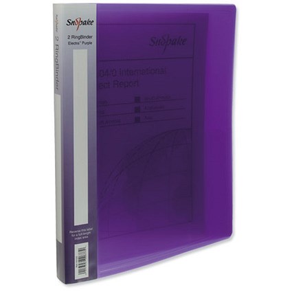Snopake Electra Ring Binder Polypropylene 2 O-Ring 15mm Size A5 Purple [Pack 10]