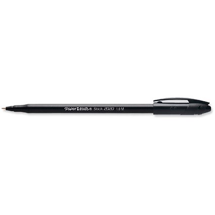 Paper Mate 2020 Stick Ball Pen Economy Medium 1.0mm Tip 0.7mm Line Black [Pack 50]