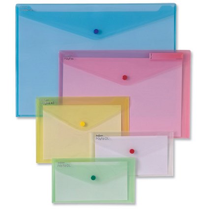 Snopake Polyfile Classic Wallet File Polypropylene A3 Assorted [Pack 5]