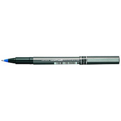 Uni-ball UB155 Micro Deluxe Rollerball Pen / Ultra Fine / 0.5mm Tip / 0.2mm Line / Blue / Pack of 12