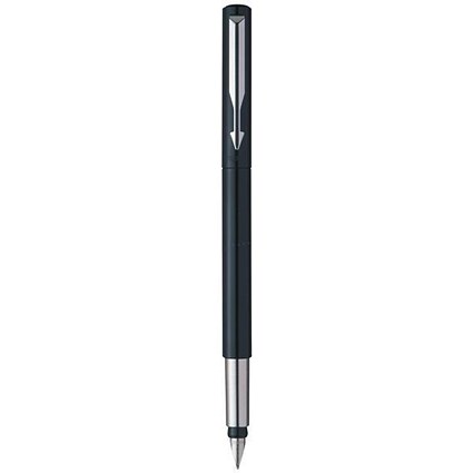 Parker Durable Vector Standard Fountain Pen / Stainless Steel Nib and Trim / Black